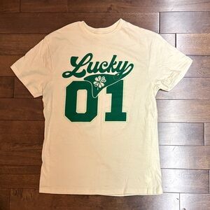 Streetwear Society Cream Tee  Vintage “Lucky 01” Graphic T-Shirt 🍀